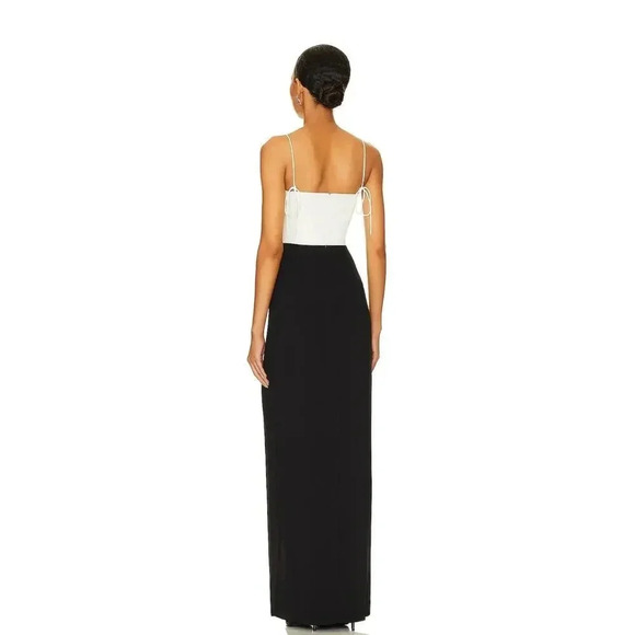 NEW - NWT Amanda Uprichard x Revolve Avani Gown Black & Ivory Sz M - Picture 3 of 7